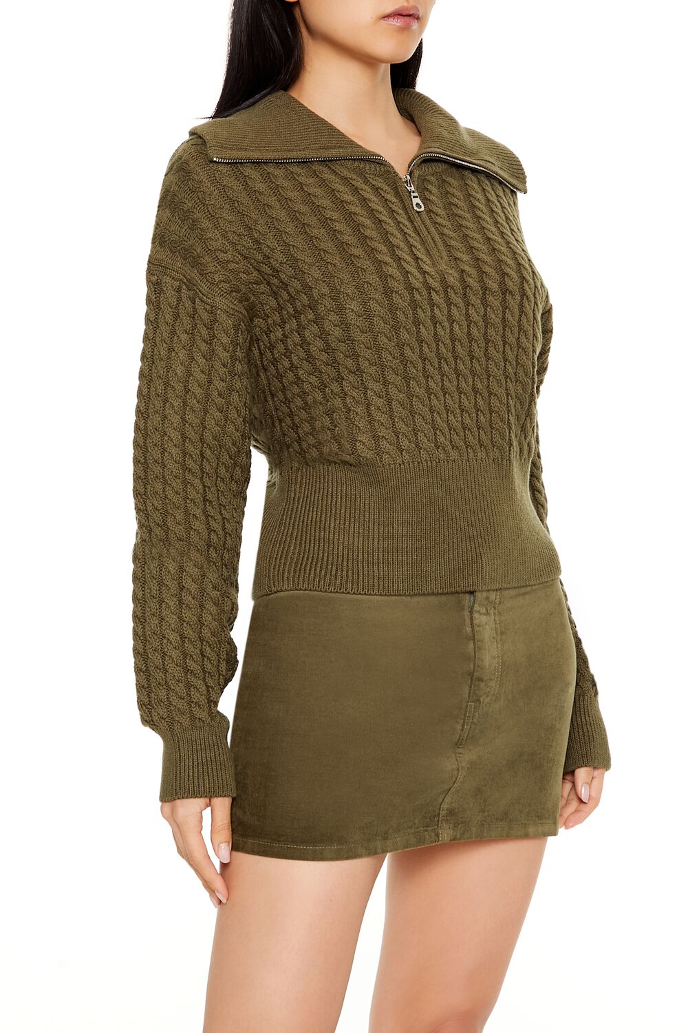 Half-Zip Cable Knit Sweater