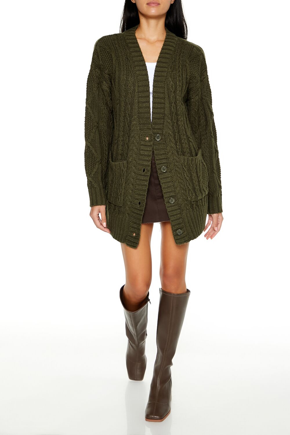 Chunky Knit Cardigan Sweater