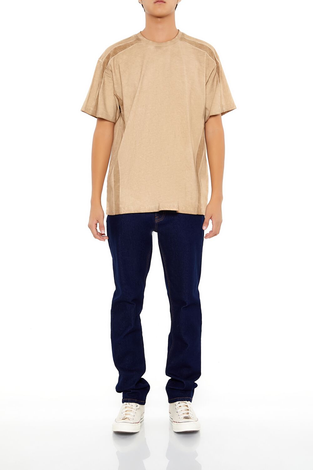 Washed Shoulder-Panel Tee