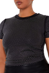 Plus Size Contour Sculpt Rhinestone Tee