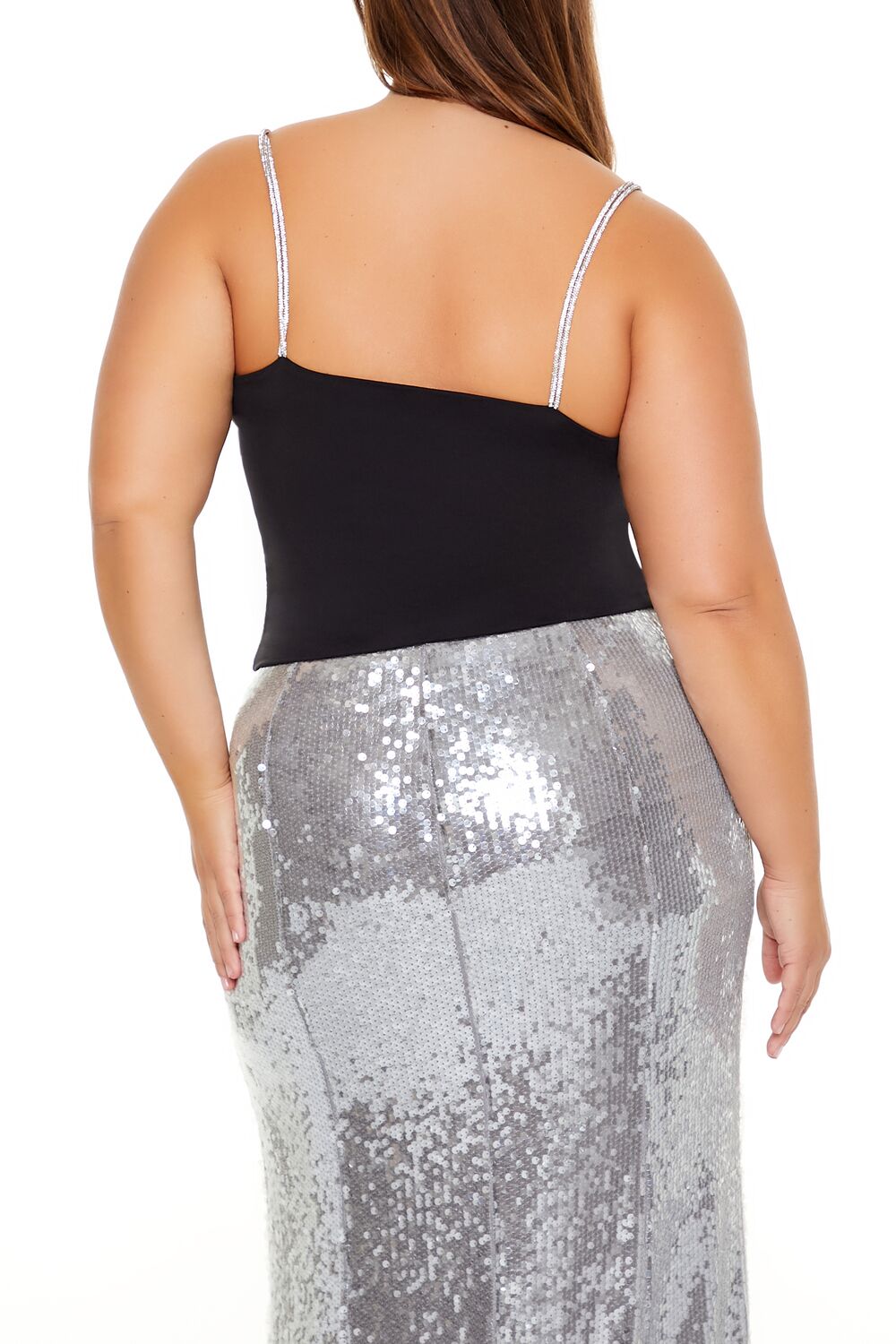 Plus Size Rhinestone-Strap Cami