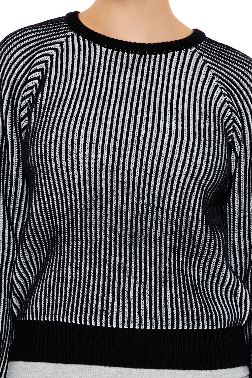 Striped Ribbed Knit Sweater