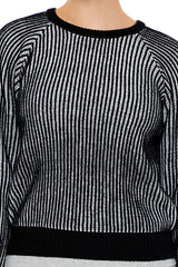 Striped Ribbed Knit Sweater