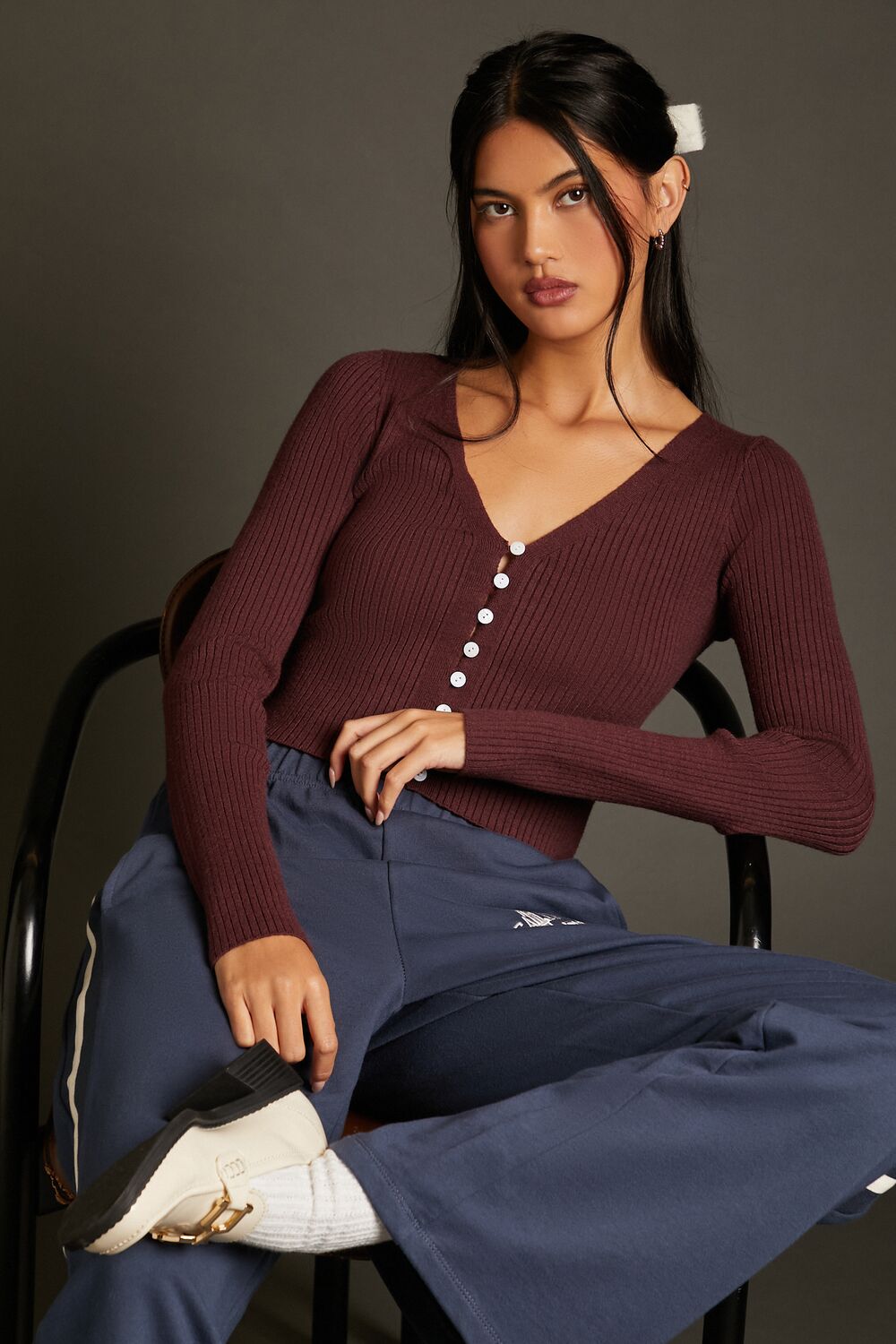 Cropped Cardigan Sweater