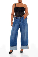 Plus Size Corset Mesh Cami