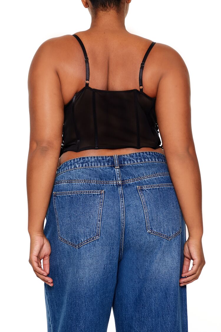 Plus Size Corset Mesh Cami