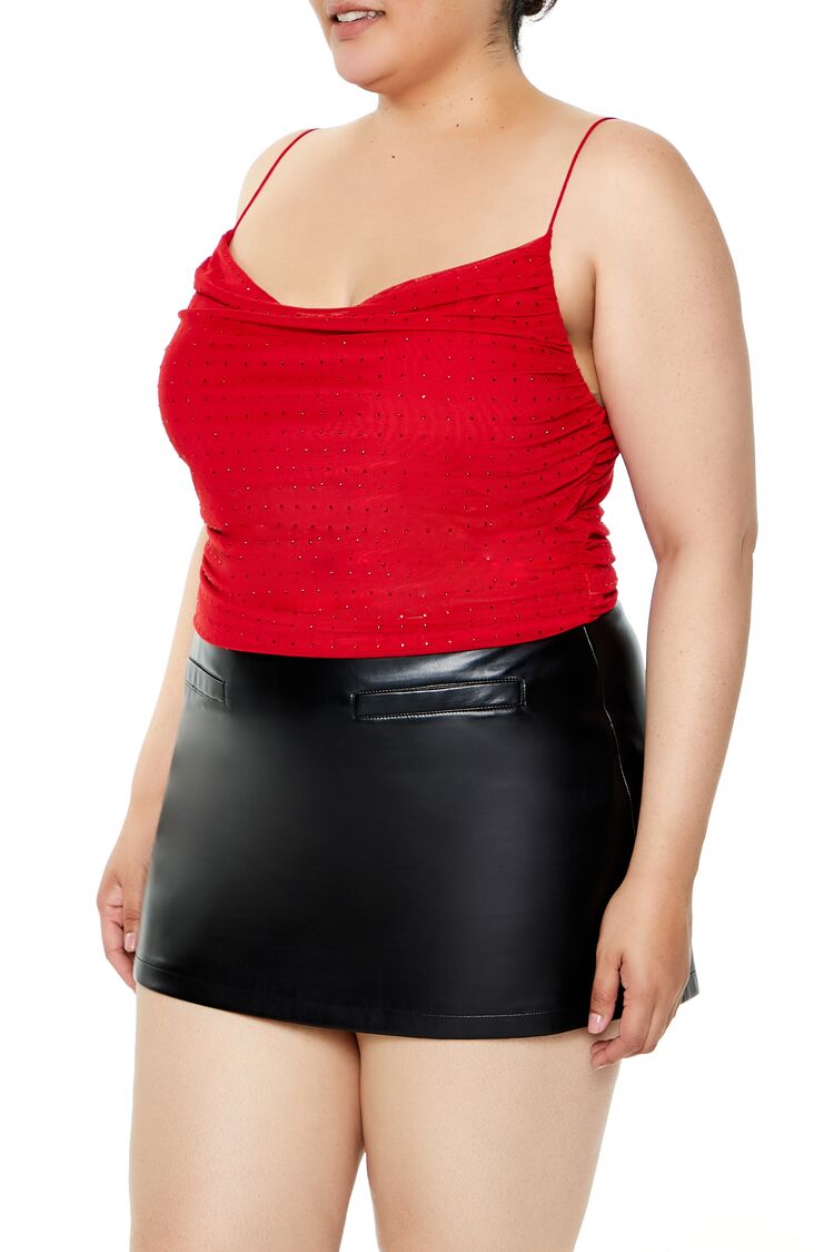 Plus Size Clip Dot Cowl Cami