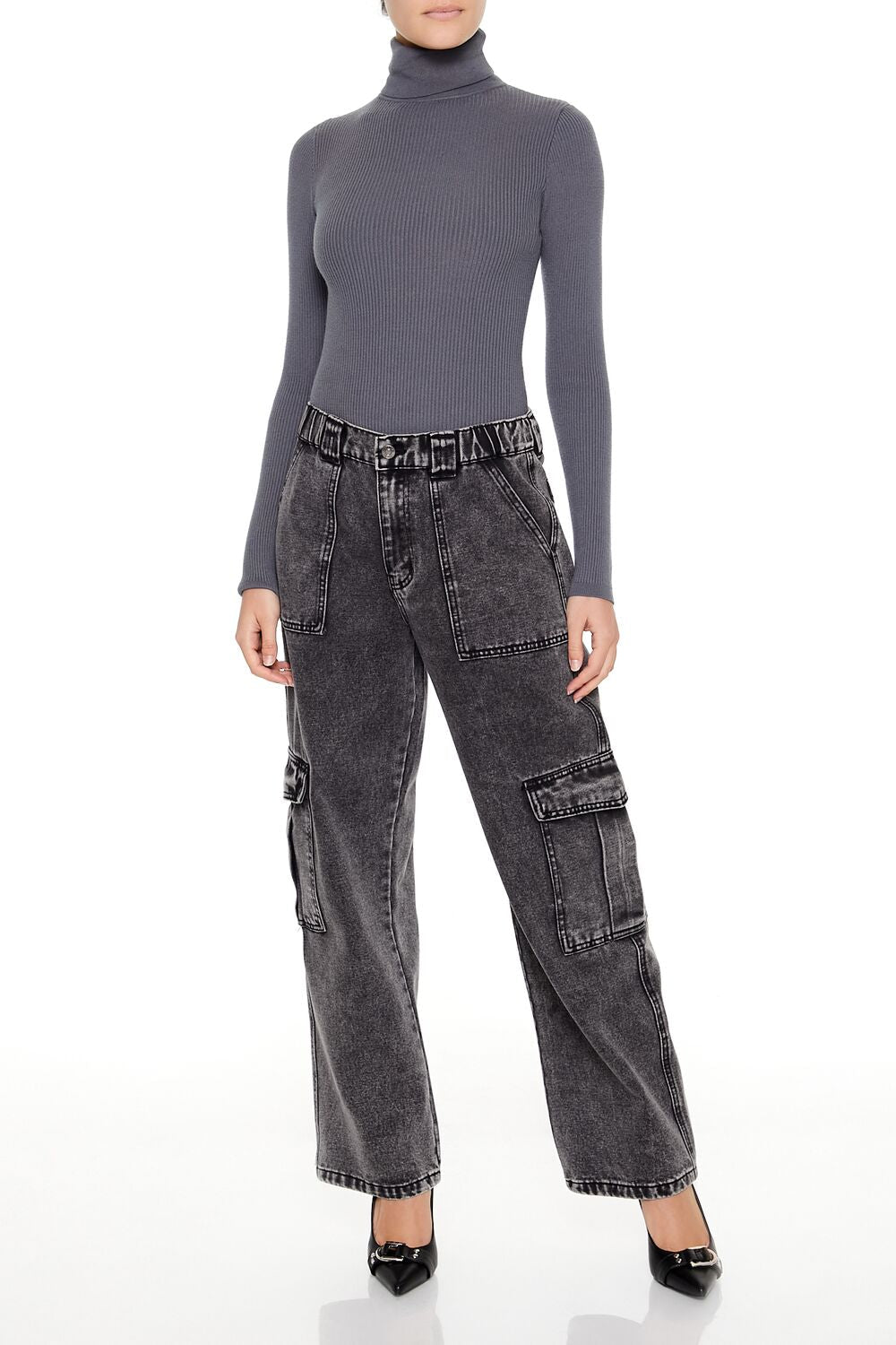 Sweater-Knit Turtleneck Bodysuit
