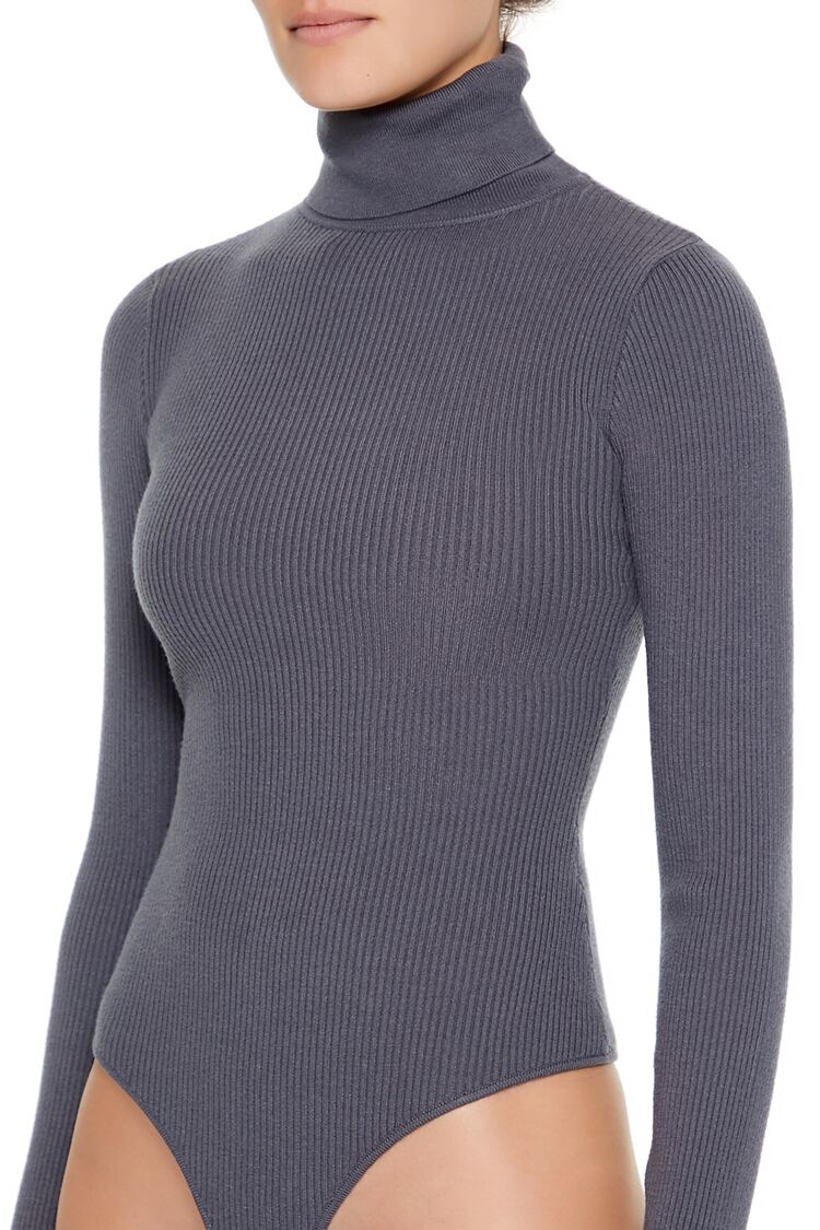 Sweater-Knit Turtleneck Bodysuit