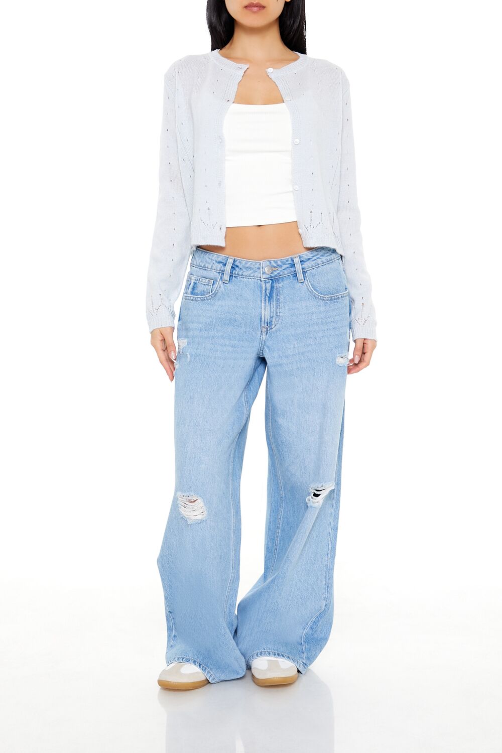 Eyelet Cardigan Sweater