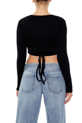 Surplice Crop Wrap Top
