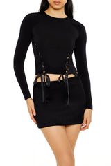 Lace-Up Crop Top
