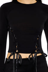 Lace-Up Crop Top