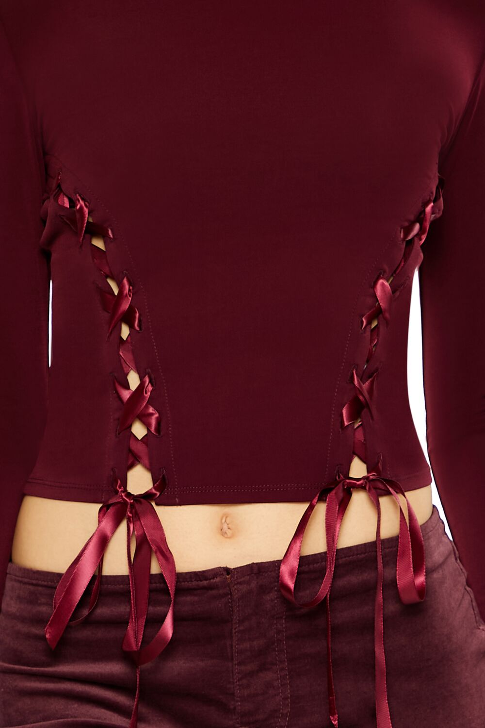 Lace-Up Crop Top