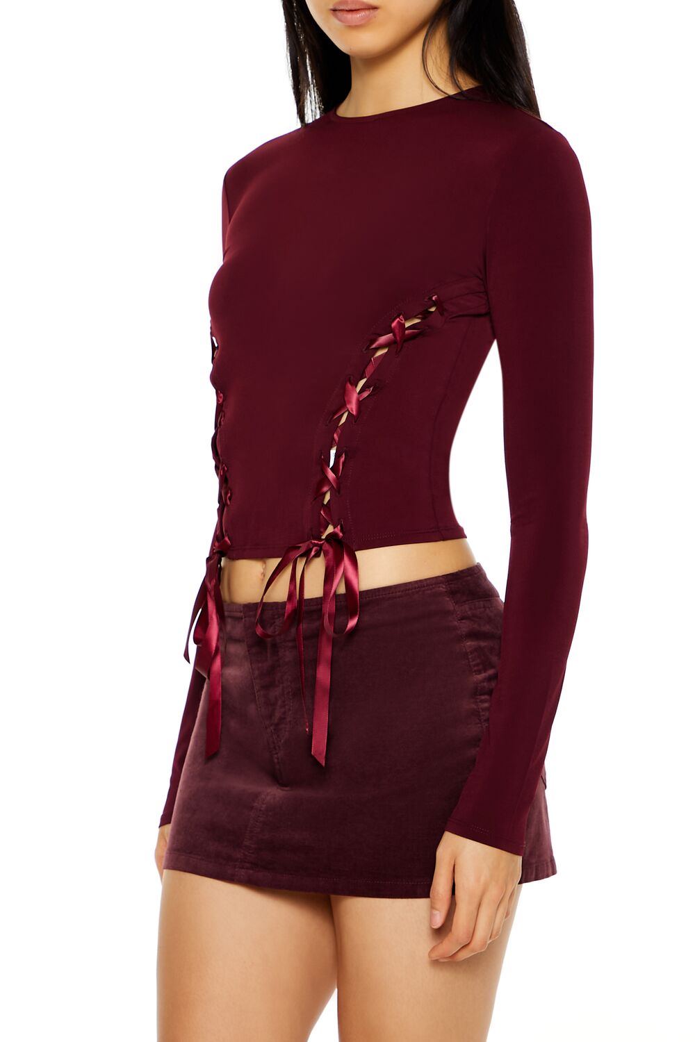 Lace-Up Crop Top
