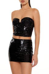 Sequin Sweetheart Tube Top