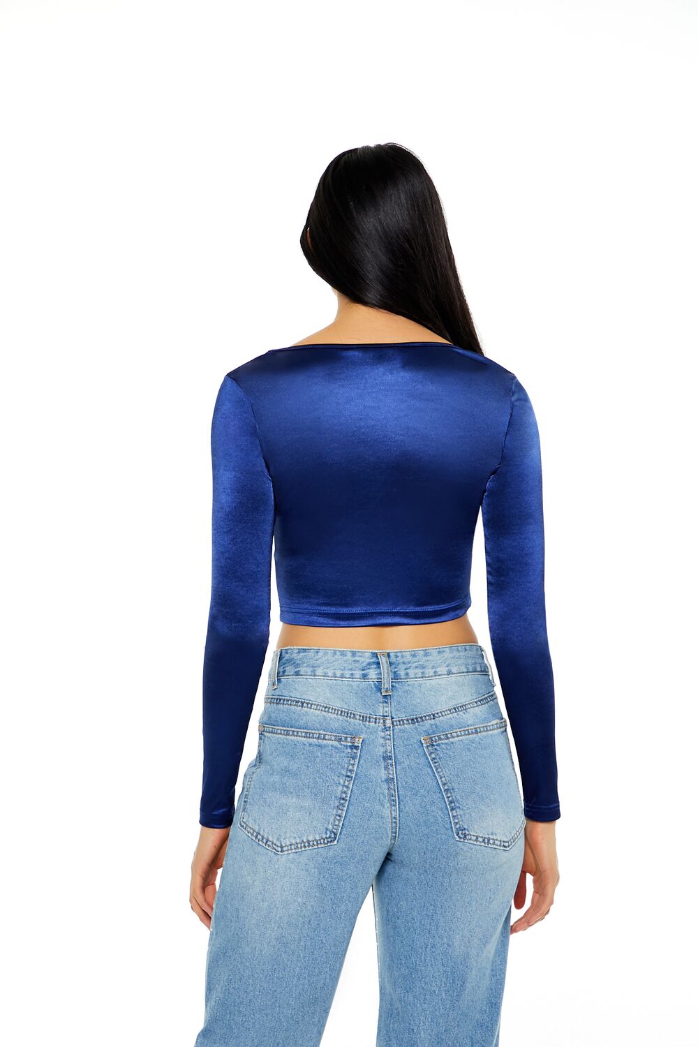 Satin Square-Cut Crop Top