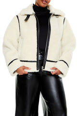 Plus Size Faux Shearling Jacket