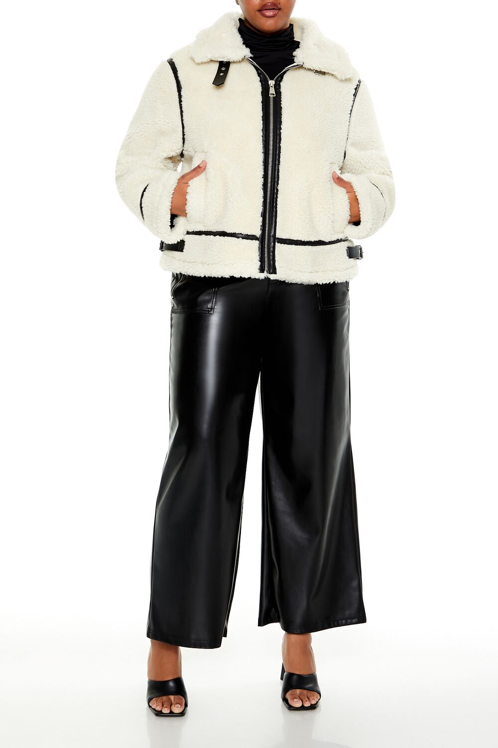 Plus Size Faux Shearling Jacket