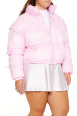 Plus Size Cropped Puffer Jacket