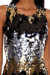 Sequin Cutout Tie-Back Bodysuit