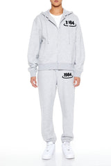 Flocked 1984 Button-Front Hoodie