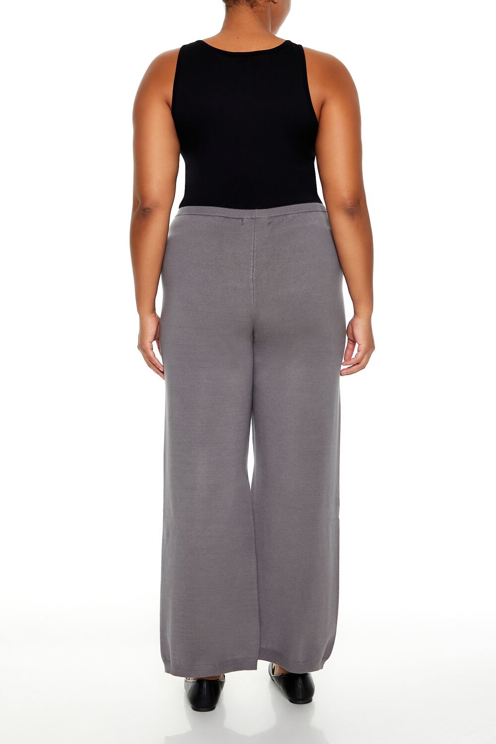 Plus Size Sweater-Knit Wide Pants