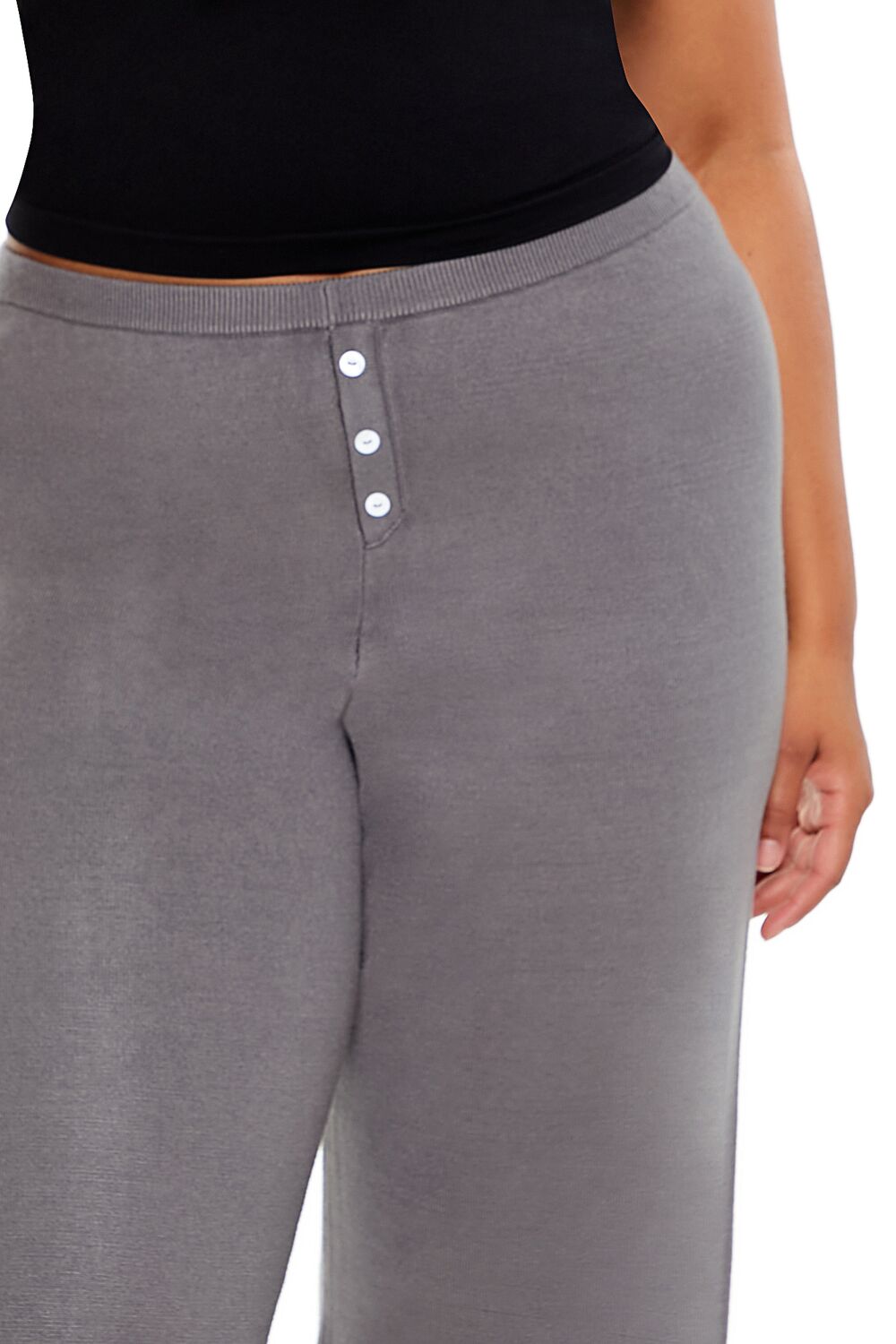 Plus Size Sweater-Knit Wide Pants