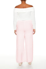 Plus Size Sweater-Knit Wide Pants