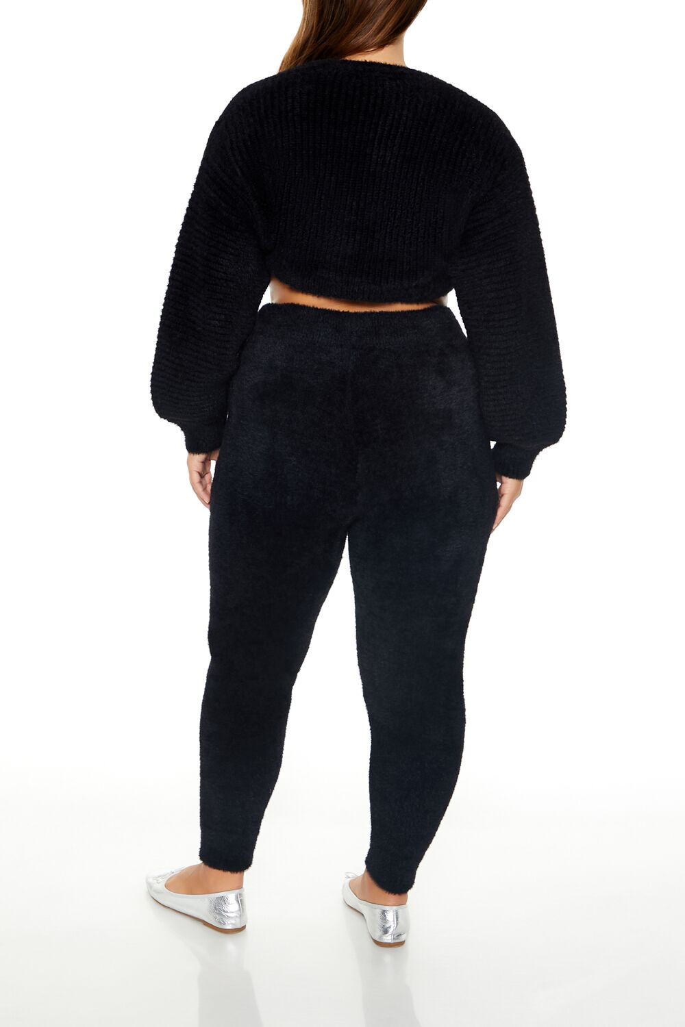 Plus Size Fuzzy Sweater-Knit Joggers