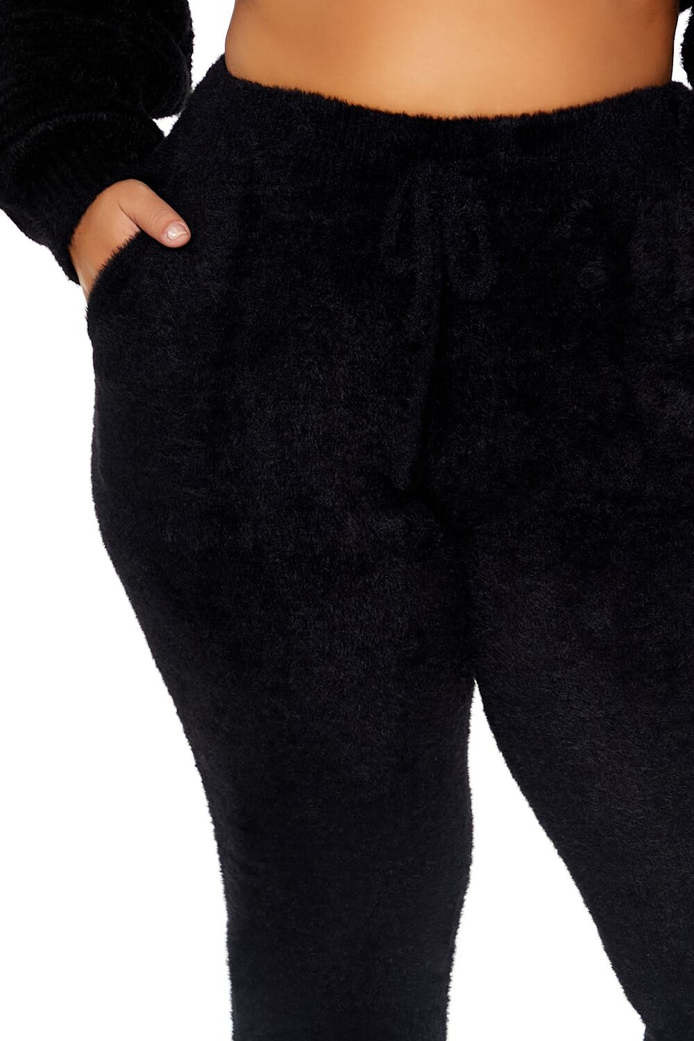Plus Size Fuzzy Sweater-Knit Joggers