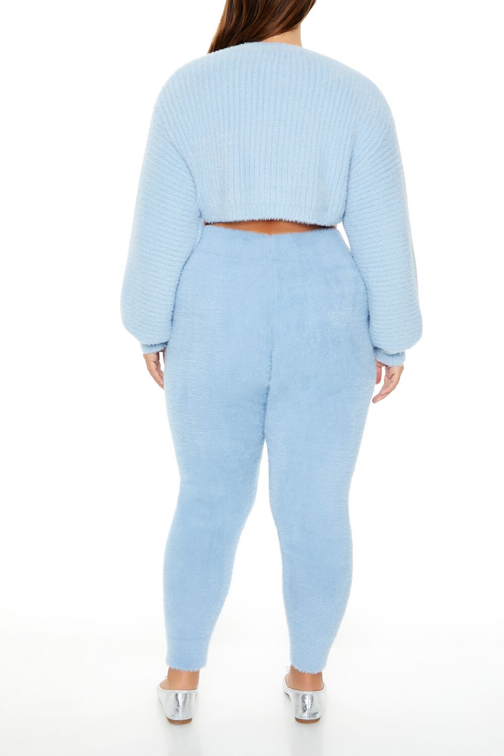 Plus Size Fuzzy Sweater-Knit Joggers