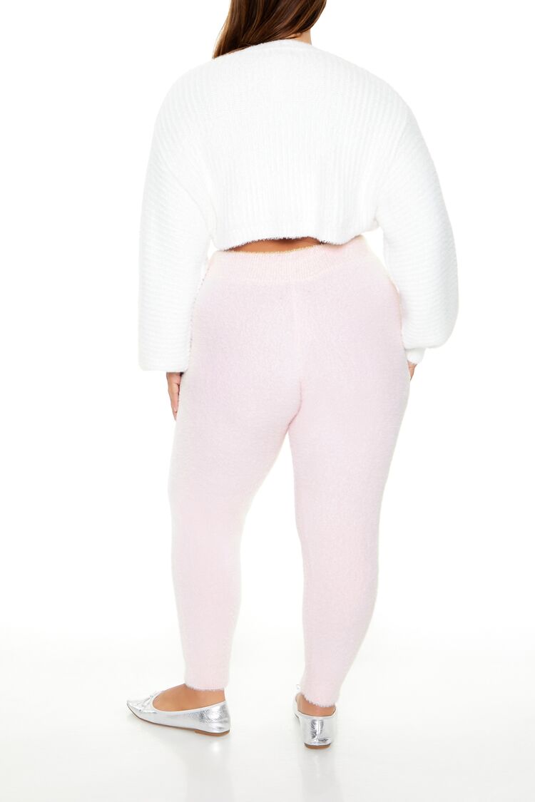 Plus Size Fuzzy Sweater-Knit Joggers