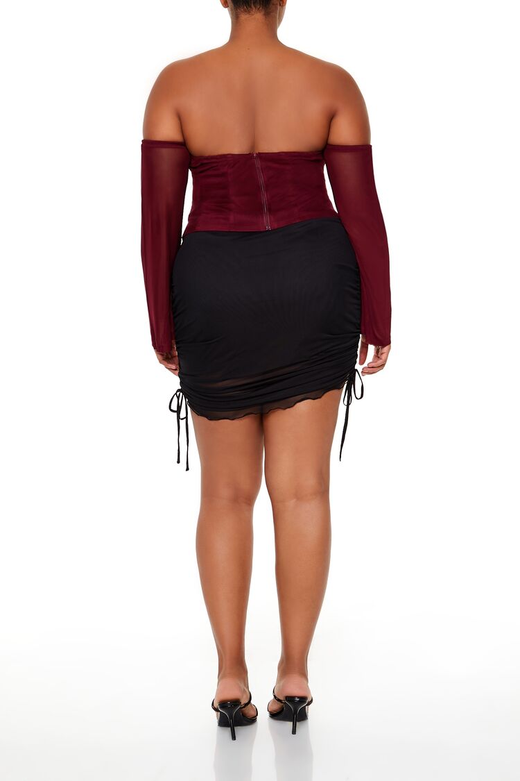Plus Size Drawstring Mini Skirt