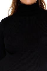 Plus Size Ribbed Turtleneck Sweater