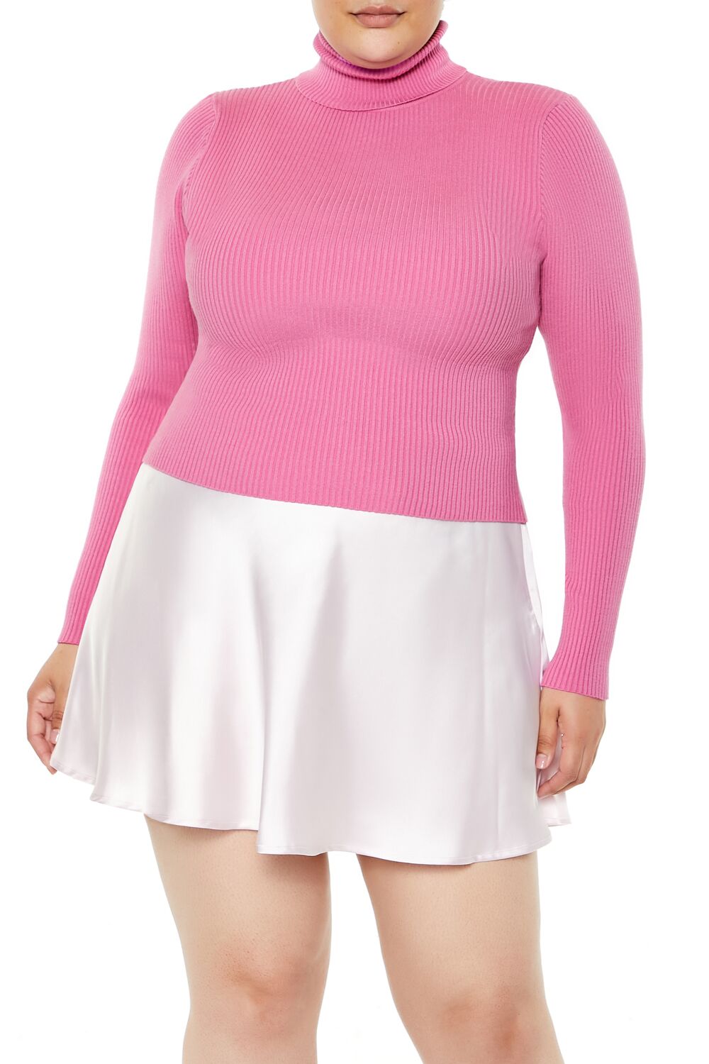 Plus Size Ribbed Turtleneck Sweater