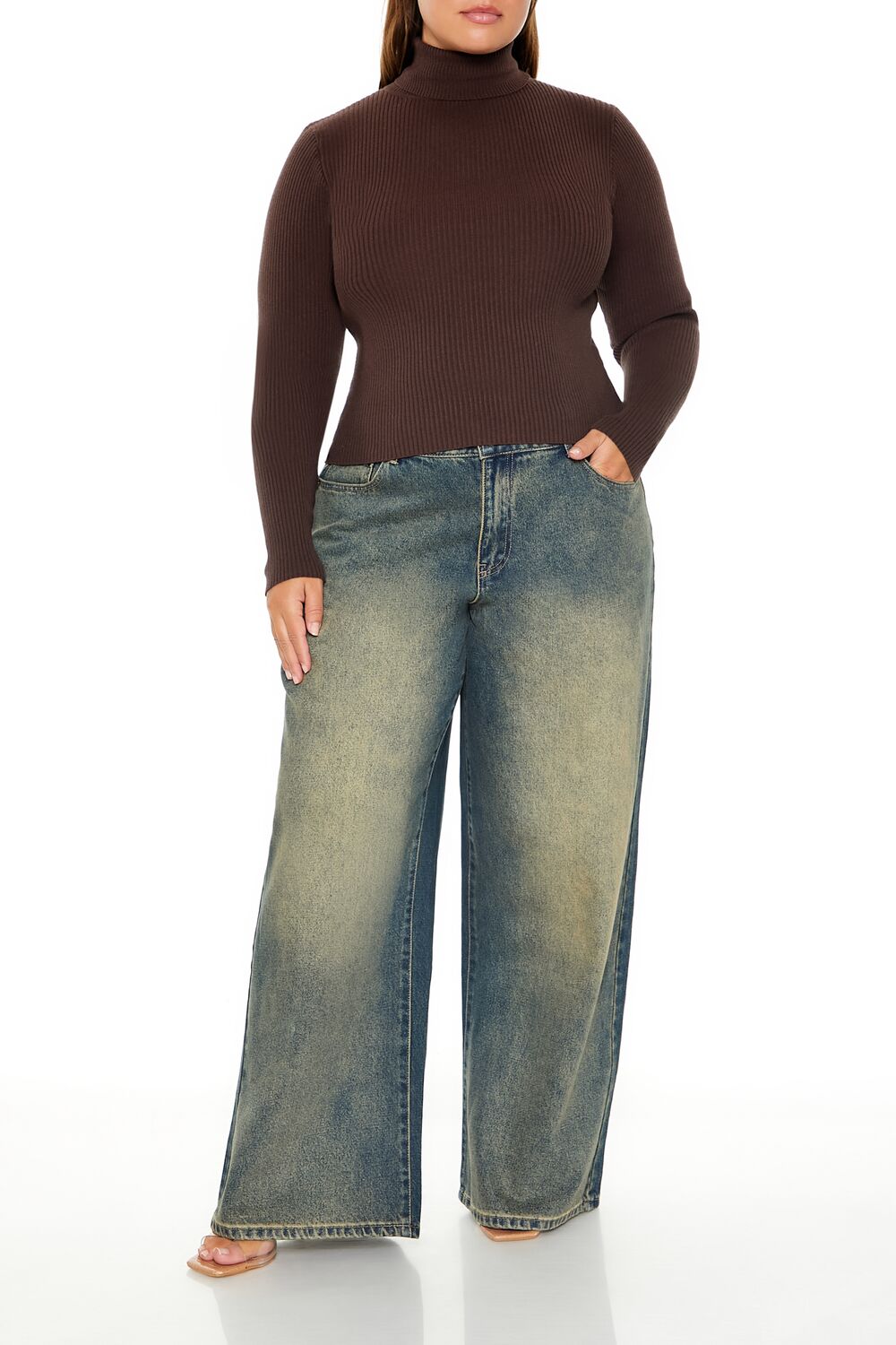 Plus Size Ribbed Turtleneck Sweater