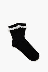 Lace-Trim Crew Socks
