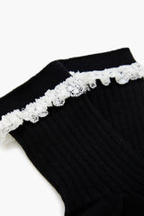 Lace-Trim Crew Socks