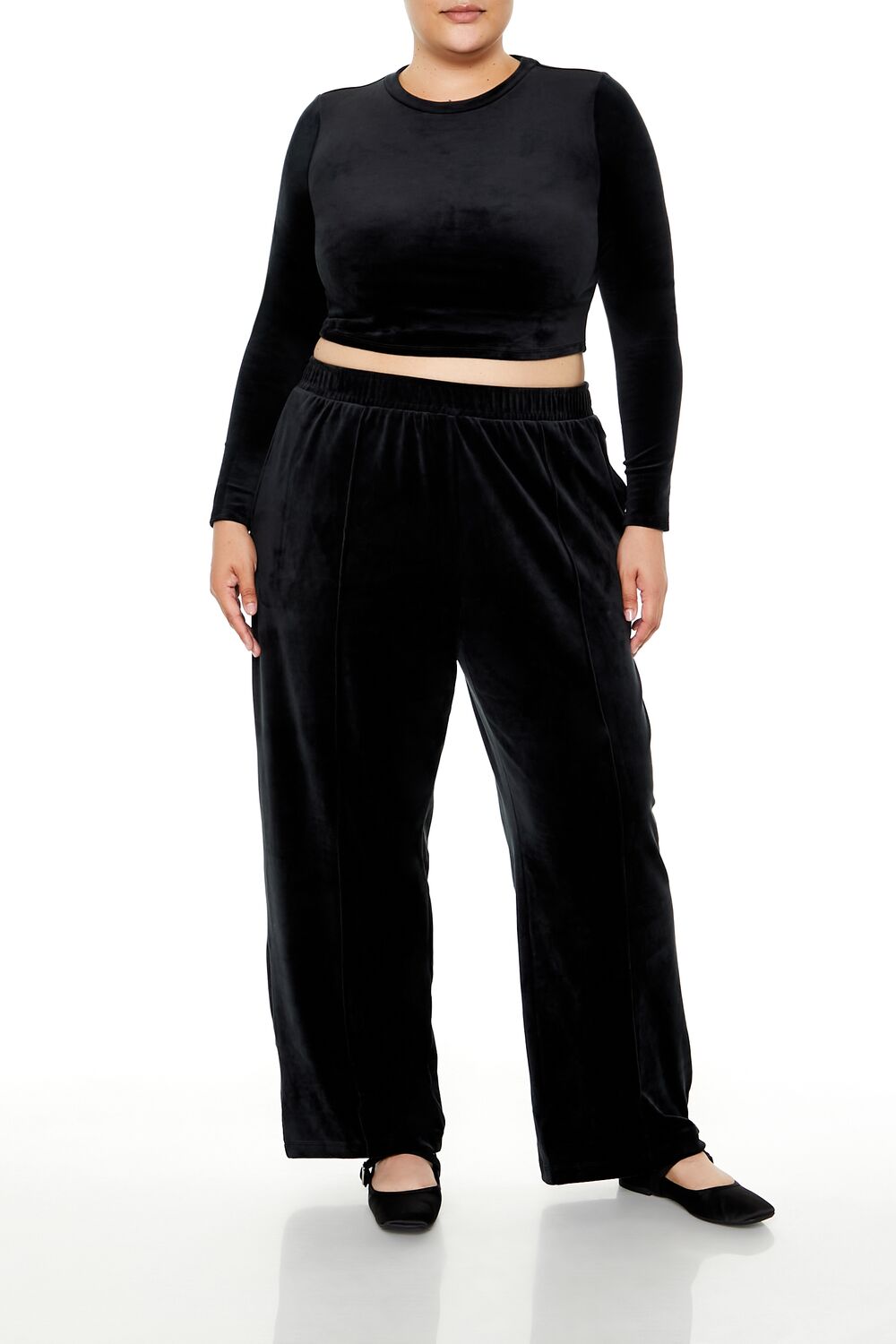 Plus Size Velour High-Rise Joggers