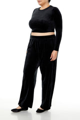 Plus Size Velour High-Rise Joggers