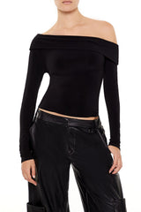 Foldover Off-the-Shoulder Top