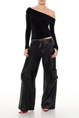 Foldover Off-the-Shoulder Top