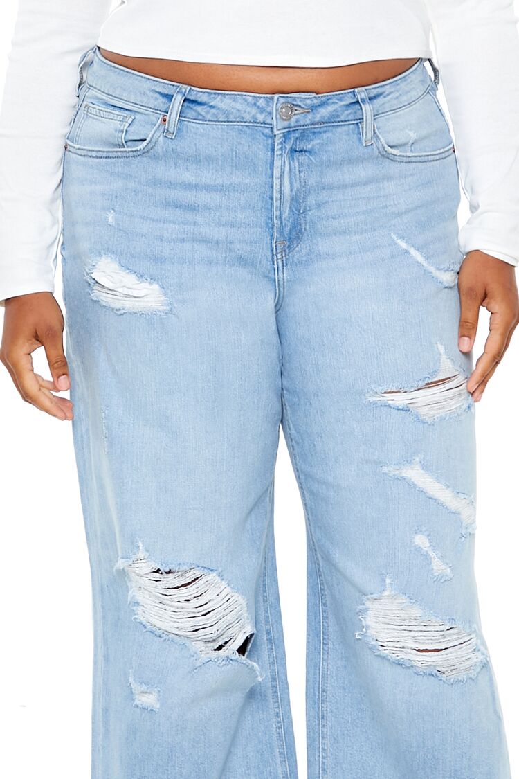 Plus Size Destroyed Baggy Jeans