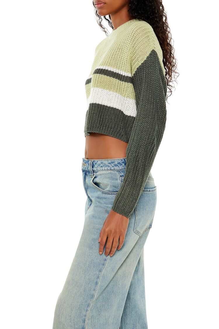Colorblock Cropped Sweater