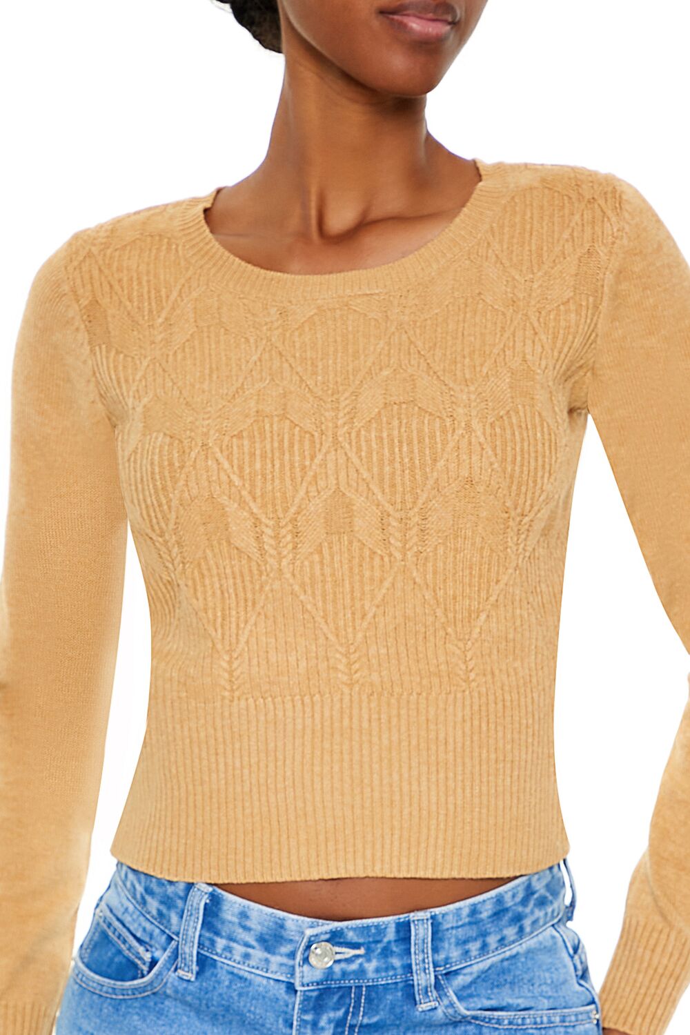 Cropped Lattice Sweater
