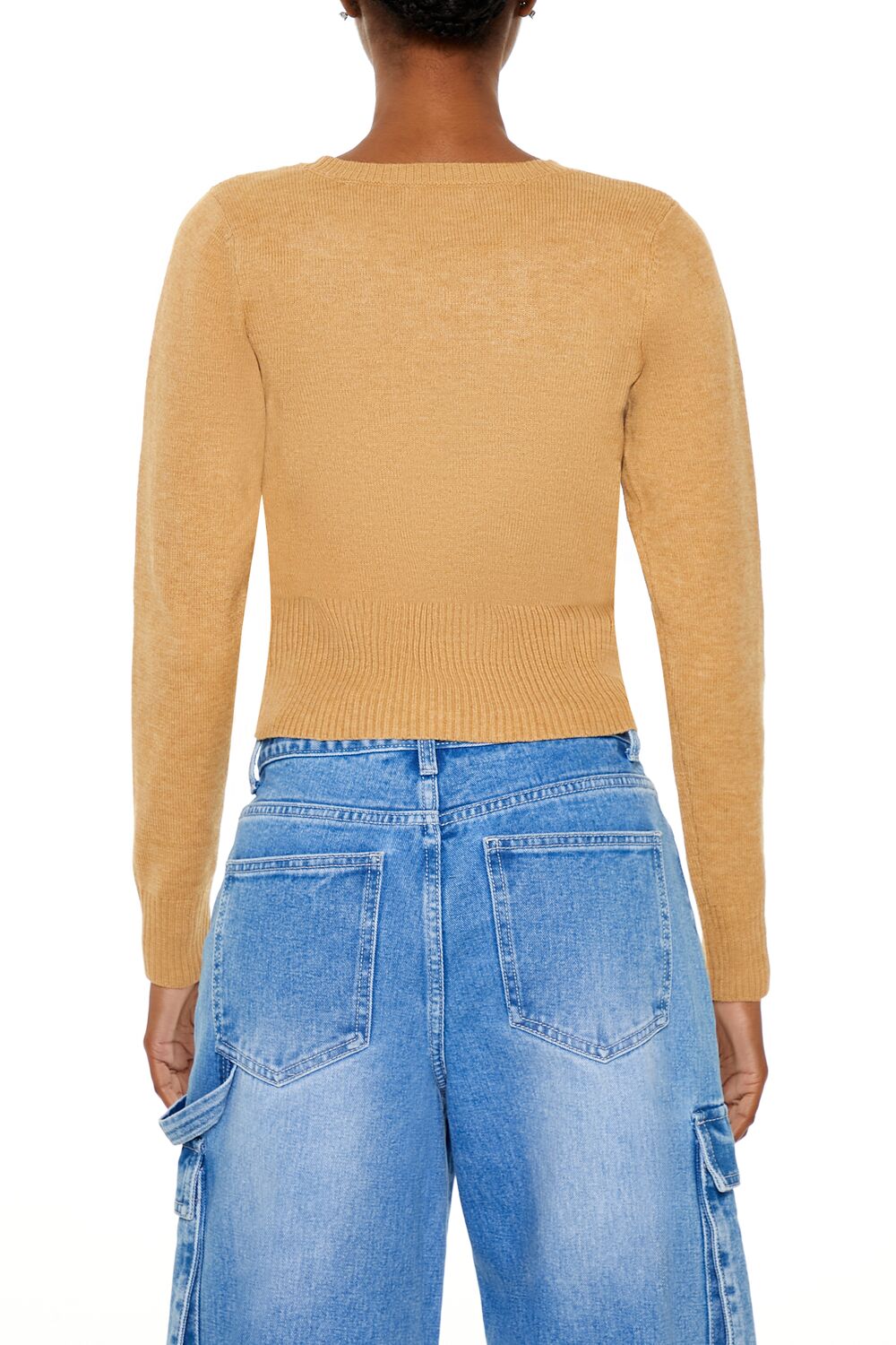 Cropped Lattice Sweater