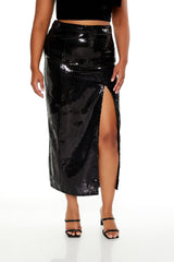 Plus Size Sequin Maxi Skirt