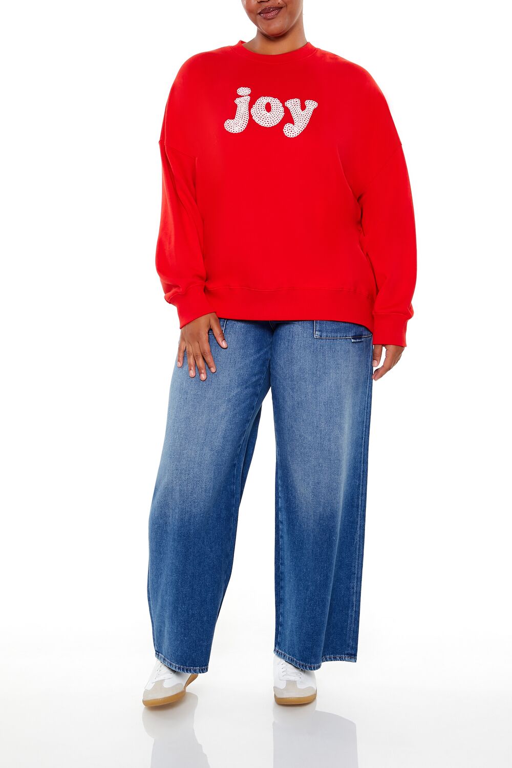 Plus Size Embroidered Joy Pullover