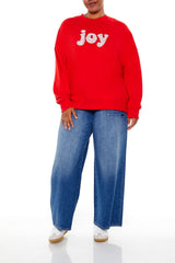 Plus Size Embroidered Joy Pullover